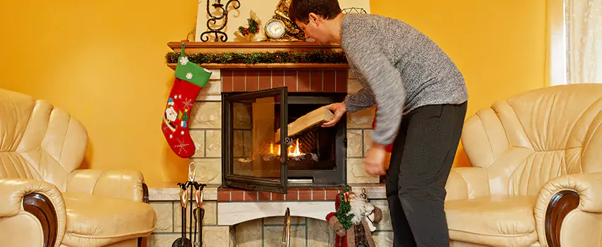 Rusted Metal Fireplace Restoration in Glendora, California